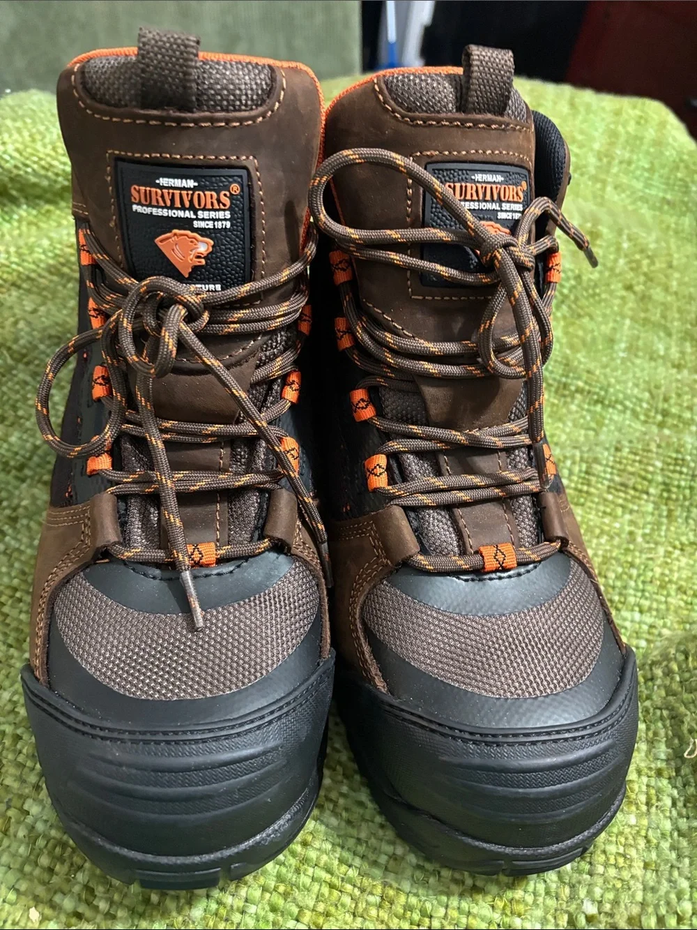 Herman Survivors Professional Men's Brown and Orange Waterproof Work Boots